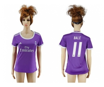 Women's Real Madrid #11 Bale Away Soccer Club Jersey2