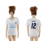 Women's Real Madrid #12 Marcelo Home Soccer Club Jersey2