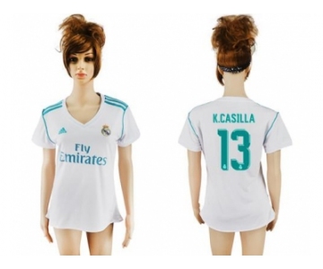 Women's Real Madrid #13 K.Casilla Home Soccer Club Jersey