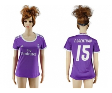 Women's Real Madrid #15 F.Coentrao Away Soccer Club Jersey1