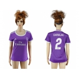 Women's Real Madrid #2 Carvajal Away Soccer Club Jersey2