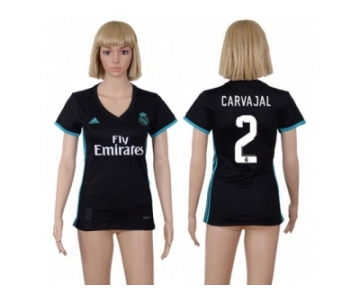 Women's Real Madrid #2 Carvajal Away Soccer Club Jersey