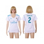 Women's Real Madrid #2 Carvajal Home Soccer Club Jersey