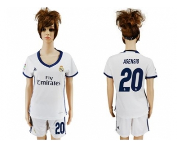 Women's Real Madrid #20 Asensio Home Soccer Club Jersey2