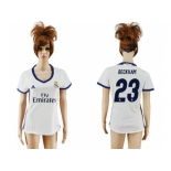 Women's Real Madrid #23 Beckham Home Soccer Club Jersey1