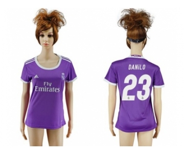 Women's Real Madrid #23 Danilo Away Soccer Club Jersey1
