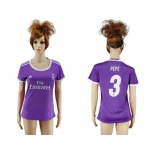 Women's Real Madrid #3 Pepe Away Soccer Club Jersey1