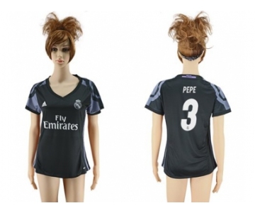 Women's Real Madrid #3 Pepe Sec Away Soccer Club Jersey