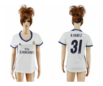 Women's Real Madrid #31 R.Yanez Home Soccer Club Jersey2