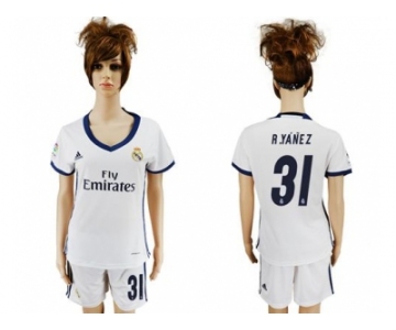 Women's Real Madrid #31 R.Yanez Home Soccer Club Jersey