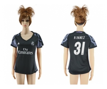 Women's Real Madrid #31 R.Yanez Sec Away Soccer Club Jersey