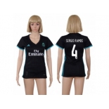 Women's Real Madrid #4 Sergio Ramos Away Soccer Club Jersey