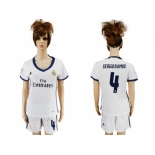 Women's Real Madrid #4 Sergio Ramos Home Soccer Club Jersey3