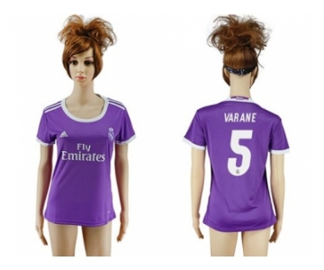 Women's Real Madrid #5 Varane Away Soccer Club Jersey1