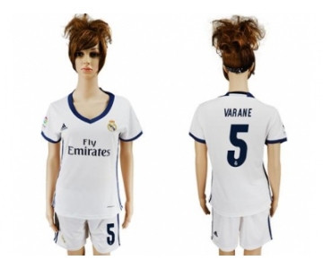 Women's Real Madrid #5 Varane Home Soccer Club Jersey1