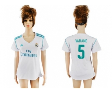 Women's Real Madrid #5 Varane Home Soccer Club Jersey