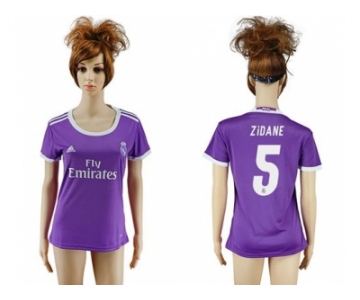 Women's Real Madrid #5 Zidane Away Soccer Club Jersey2