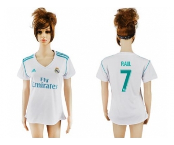 Women's Real Madrid #7 Raul Home Soccer Club Jersey