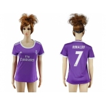 Women's Real Madrid #7 Ronaldo Away Soccer Club Jersey2