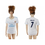 Women's Real Madrid #7 Ronaldo Home Soccer Club Jersey2