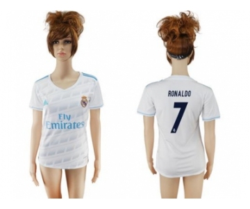 Women's Real Madrid #7 Ronaldo Home Soccer Club Jersey2