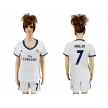 Women's Real Madrid #7 Ronaldo Home Soccer Club Jersey3