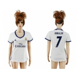 Women's Real Madrid #7 Ronaldo Home Soccer Club Jersey4