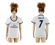 Women's Real Madrid #7 Ronaldo Home Soccer Club Jersey4