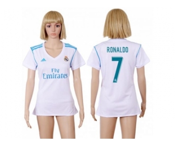 Women's Real Madrid #7 Ronaldo Home Soccer Club Jersey