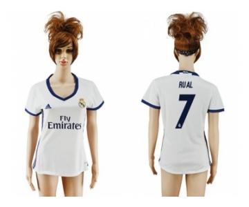 Women's Real Madrid #7 Rual Home Soccer Club Jersey1