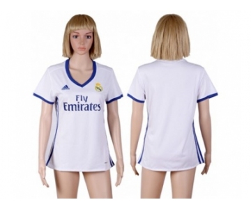 Women's Real Madrid Blank Home Soccer Club Jersey5
