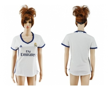 Women's Real Madrid Blank Home Soccer Club Jersey6