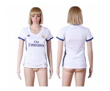 Women's Real Madrid Blank Home Soccer Club Jersey8