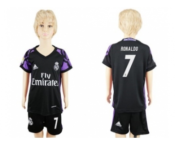 Real Madrid #7 Ronaldo Away Kid Soccer Club Jersey2