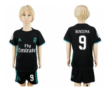 Real Madrid #9 Benzema Away Kid Soccer Club Jersey1