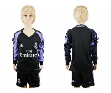 Real Madrid Blank Sec Away Long Sleeves Kid Soccer Club Jersey