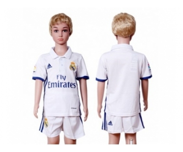 Real Madrid Blank White Home Kid Soccer Club Jersey2