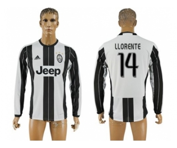 Juventus #14 LLORENTE Home Long Sleeves Soccer Club Jersey 1