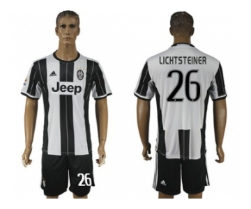 Juventus #26 Lichtsteiner Home Soccer Club Jersey 2