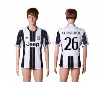 Juventus #26 Lichtsteiner Home Soccer Club Jersey 3