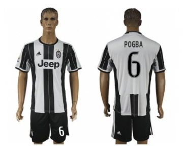 Juventus #6 Pogba Home Soccer Club Jersey 3