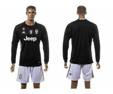 Juventus Blank Black Goalkeeper Long Sleeves Soccer Club Jersey 1