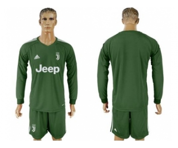 Juventus Blank Green Goalkeeper Long Sleeves Soccer Club Jersey