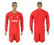 Juventus Blank Red Goalkeeper Long Sleeves Soccer Club Jersey