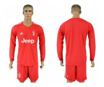 Juventus Blank Red Goalkeeper Long Sleeves Soccer Club Jersey