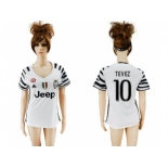 Women's Juventus #10 Tevez Sec Away Soccer Club Jersey
