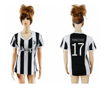 Women's Juventus #17 Mandzukic Home Soccer Club Jersey