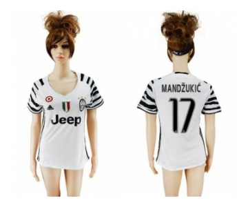 Women's Juventus #17 Mandzukic Sec Away Soccer Club Jersey
