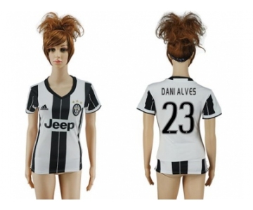 Women's Juventus #23 Dani Alves Home Soccer Club Jersey