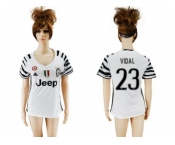 Women's Juventus #23 Vidal Sec Away Soccer Club Jersey